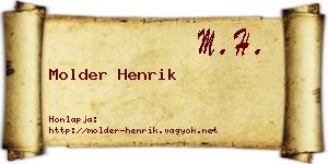 Molder Henrik névjegykártya